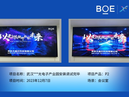 武漢***光電子產業園會議室P2安裝調試完畢